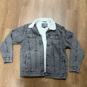 Levi's Gray and White Jean Jacket Classic Denim Style